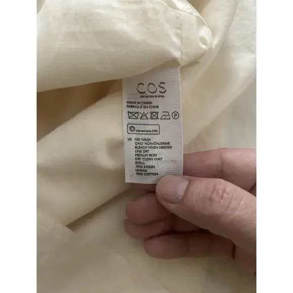 COS Lightweight Sleeveless Sheath Dress Womens Size 6 Ivory Classic Career - Picture 4 of 6